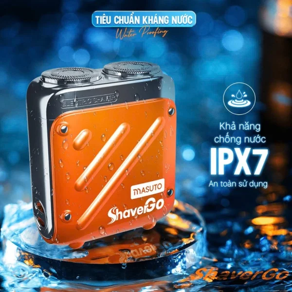 Máy cạo râu Masuto ShaverGo lưỡi dao kép mỏng Chống nước IPX7 cạo khô hay ướt đều thoải mái